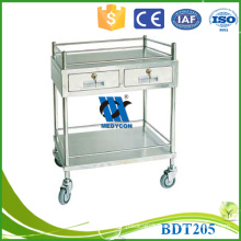 BDT205 used hospital treatment adjustable trolley with drawer for sale